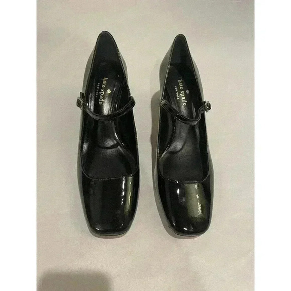 Kate Spade Mary Jane Glitter Block Heel Pump 8 Kornelia Patent Leather Chunky - Picture 5 of 7